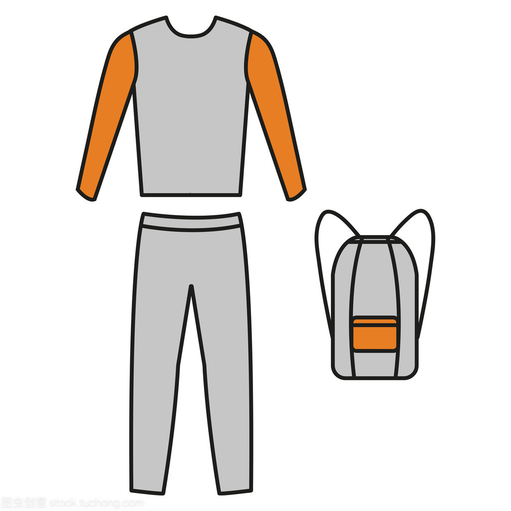 运动服矢量。运动服图标健身。男装运动套装矢量