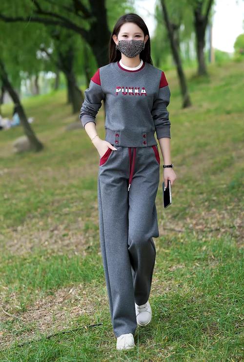 官图加绒加厚女士卫衣运动服套装2024秋冬新款休闲两件套洋气时髦